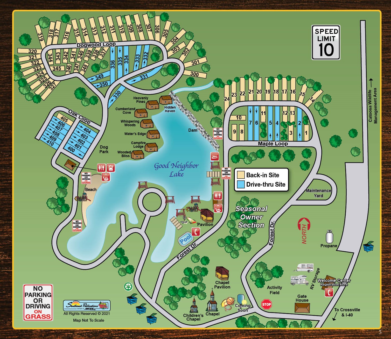 Deer Run RV Resort Map Rules RV Camping Crossville TN